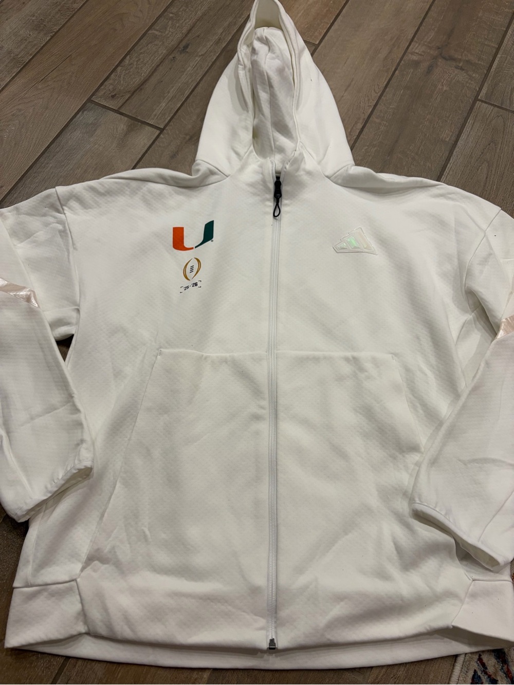 Adidas Miami Hurricanes University white Hoodie XL